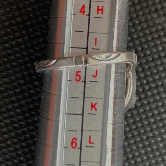 Sterling Silver 925 Pearl Infinity Ring Artisan Gray Green Pearl Sz 6 - Picture 7 of 10